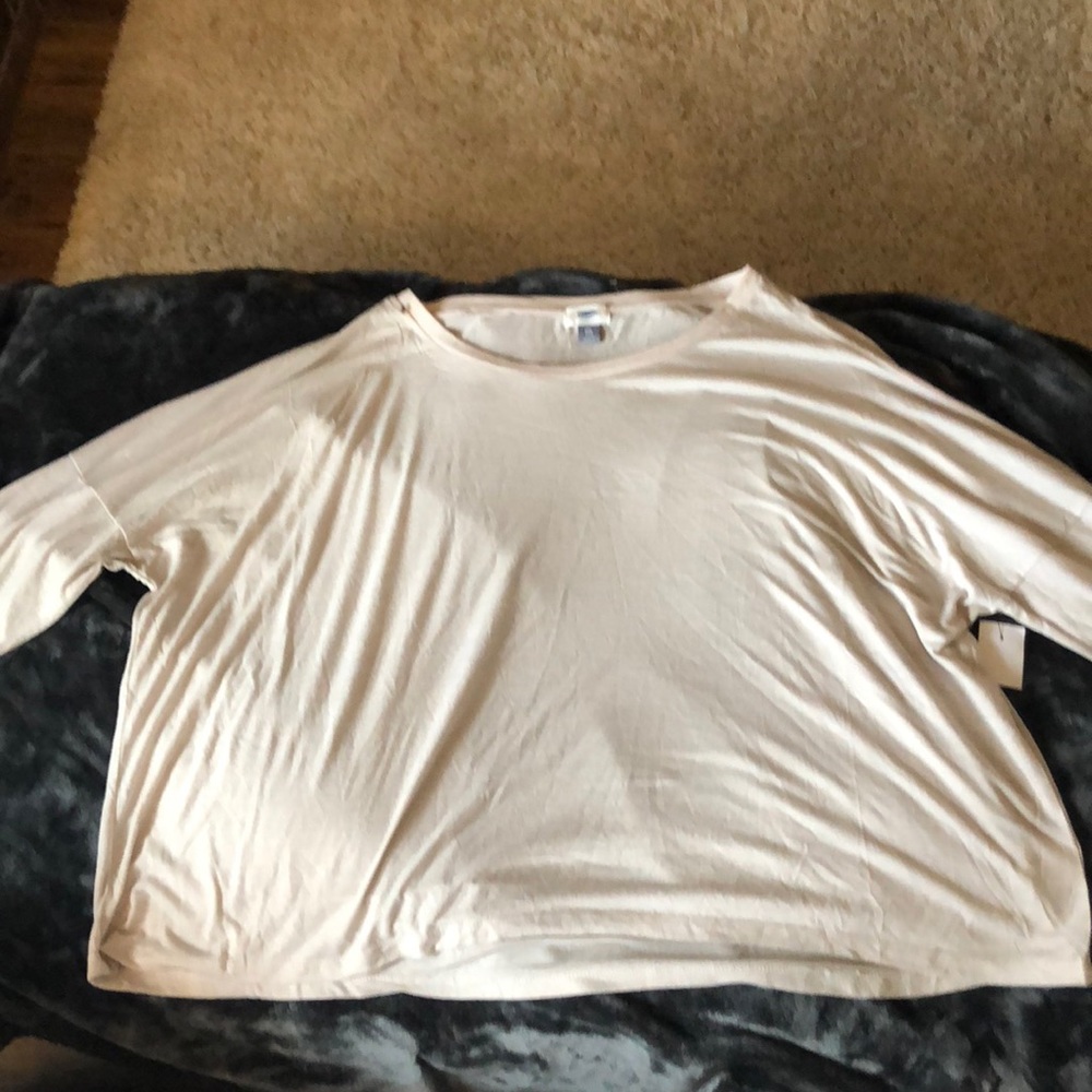 NWT Old Navy Cream Crop Slouchy Top S XXL